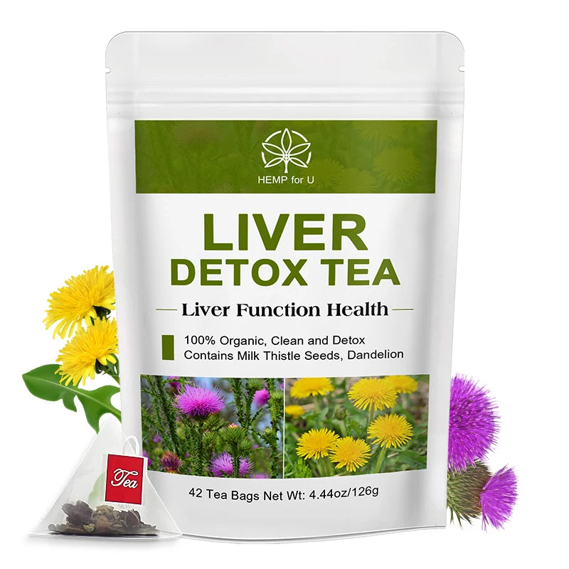 100% Liver Detox Drink Contains Natural Plants Milk Thistle and Dandelion