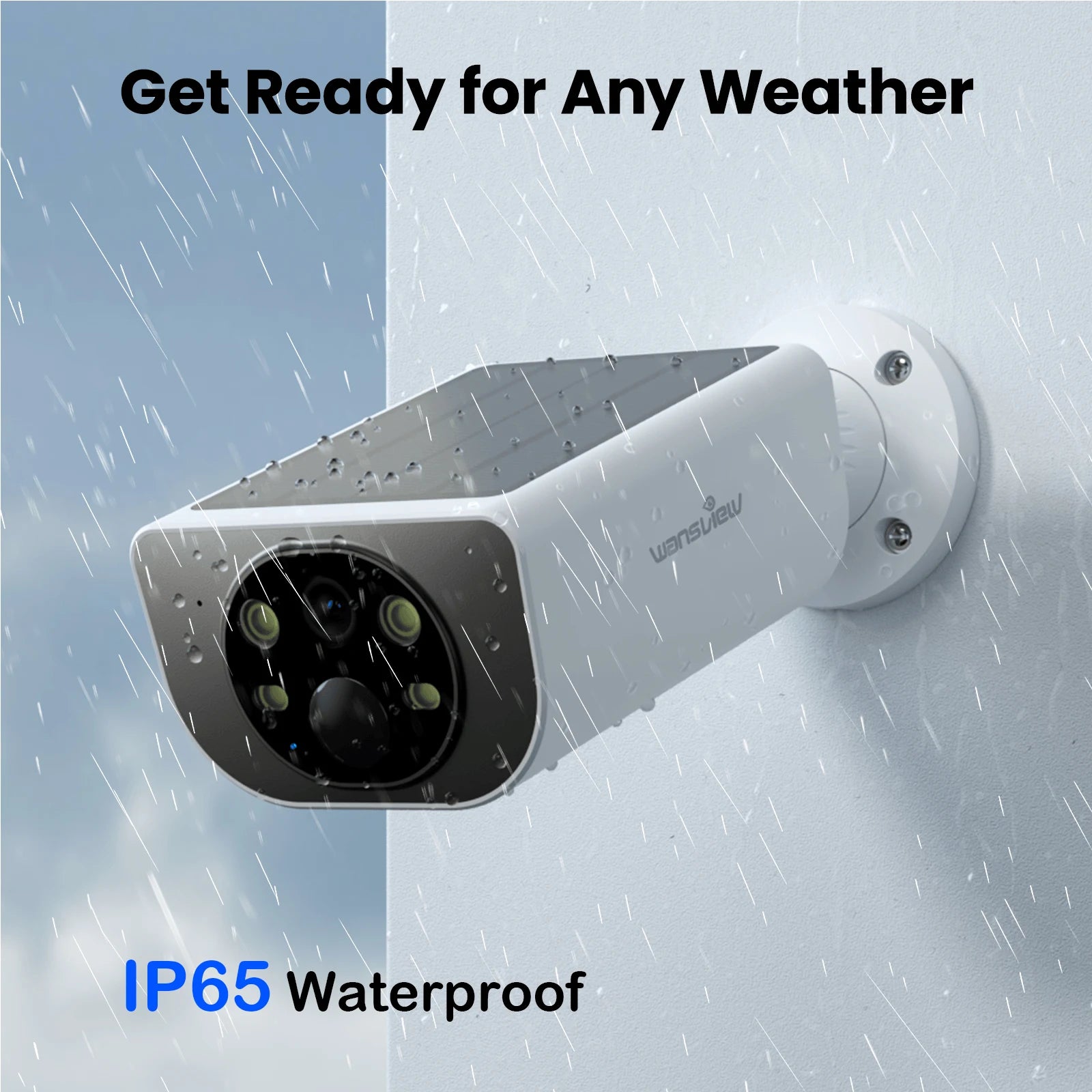 Wansview 2K Outdoor Wireless WIFI Camera 2.4G 3MP Battery Solar