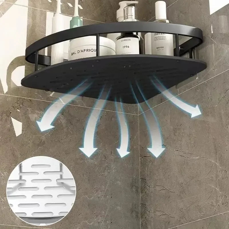 Bathroom Storage Rack No Drill Shelves Wall Mount Corner