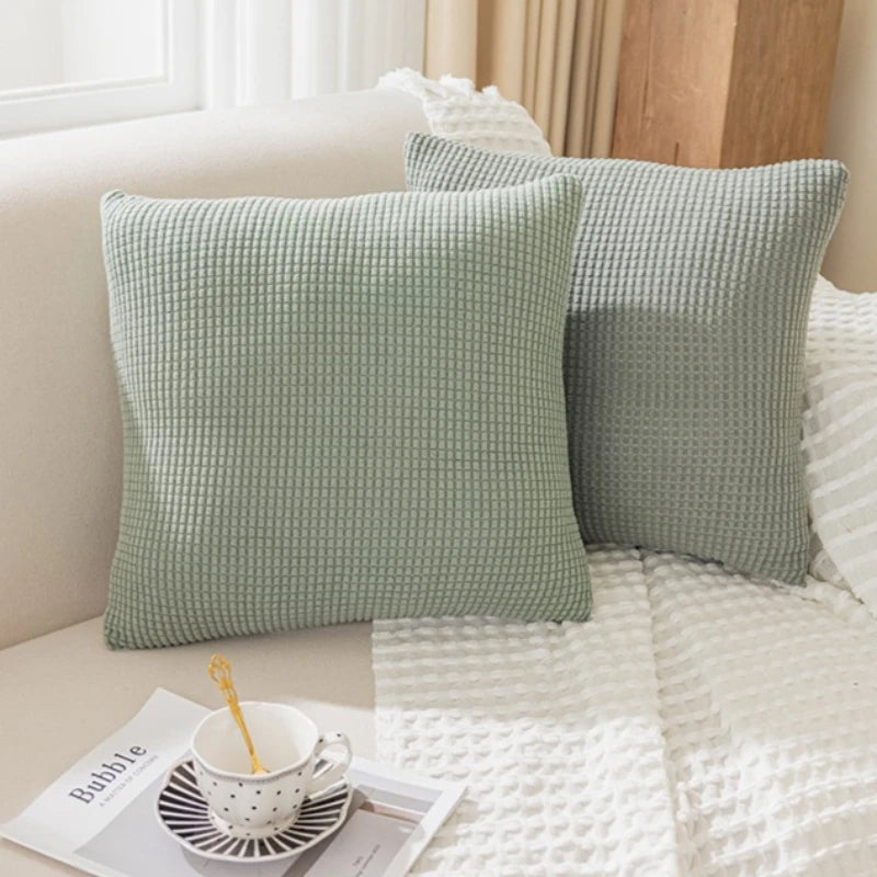 40x40 45x45 50x50 Solid Color Jacquard Pillow Cover for Sofa Office Waist Cushion Cover Home Decorative Pillowcase Decoration