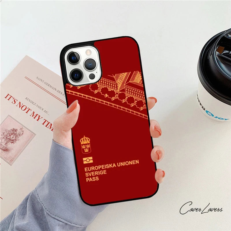 Sweden Passport Phone Case For iPhone 14 15 16 13 12 Mini Max Cover For Apple iPhone 11 Pro Max 6 8 7 Plus SE2020 Coque