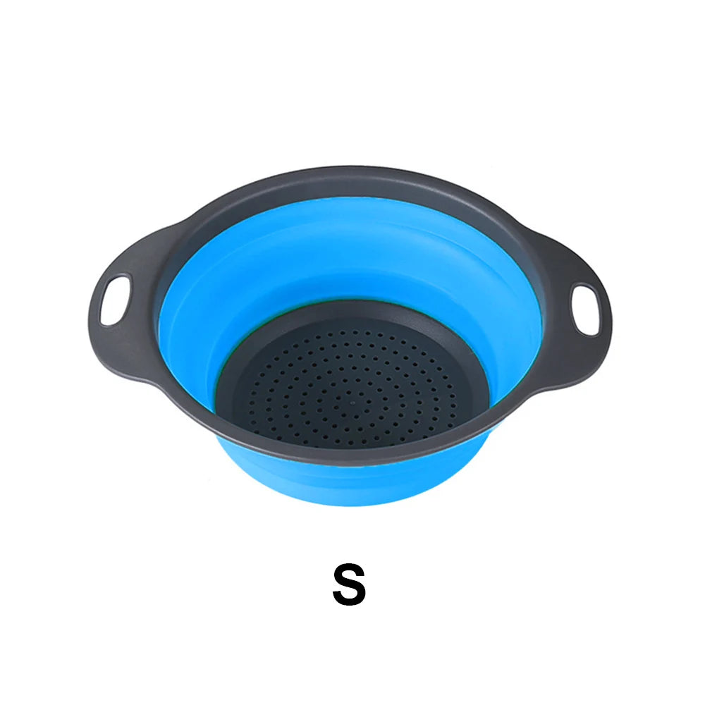 Silicone World Folding Drain Basket Fruit Vegetable Washing