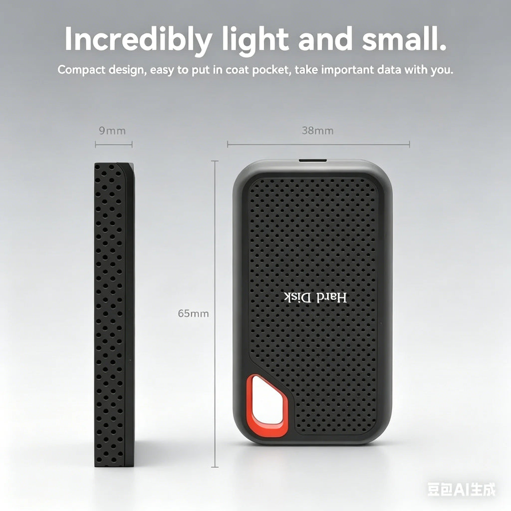 2TB External Hard Drive Portable SSD USB-C Fast & Compact  Data Storage for Laptop Mac PC