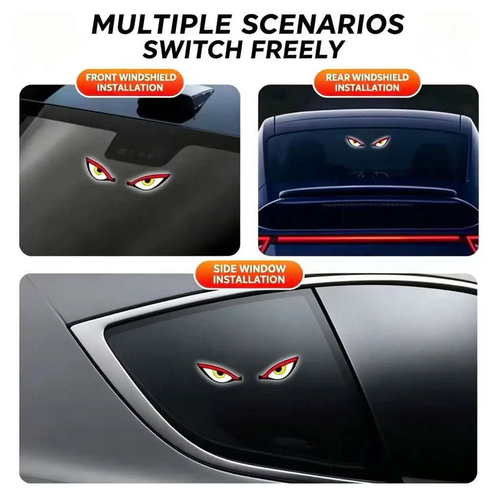 Solar Powered Car Neon Light Wireless Cool DEMON EYE Led Ambient Light Suction Cup USB Rechargeable Atmosphere Breathing Lamp