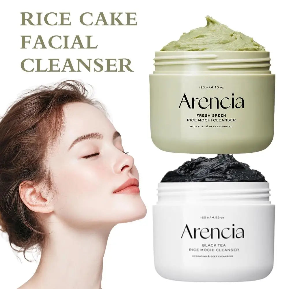 Arencia Green Rice Mochi Facial Cleanser Deeply Cleanses Moisturizes Soothes Sensitive Improve Keratinization Blackhead Removal