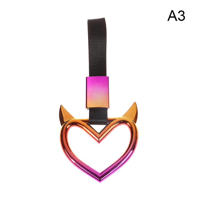 1Pc Train Bus Handle Hand Strap Drift Charm Strap Drift Auto Accessories Car Styling Car Heart Straps Front Tow Hook