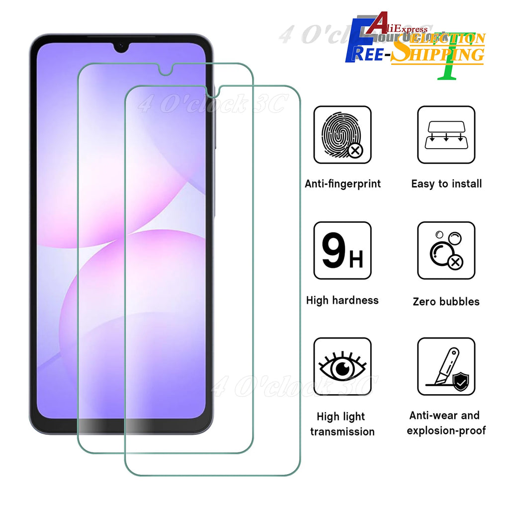 For Samsung Galaxy A07 A06 A05 A05s Screen Protector Tempered Glass for A04 A04s A04e A03 Crystal Mica 9H HD Clear Transparent