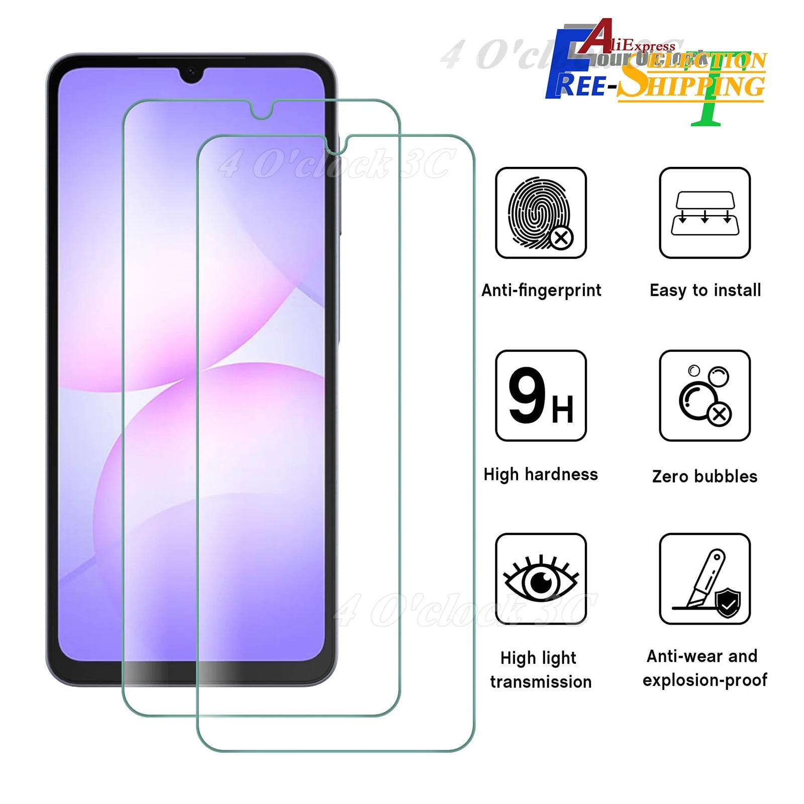 For Samsung Galaxy A07 A06 A05 A05s Screen Protector Tempered Glass for A04 A04s A04e A03 Crystal Mica 9H HD Clear Transparent