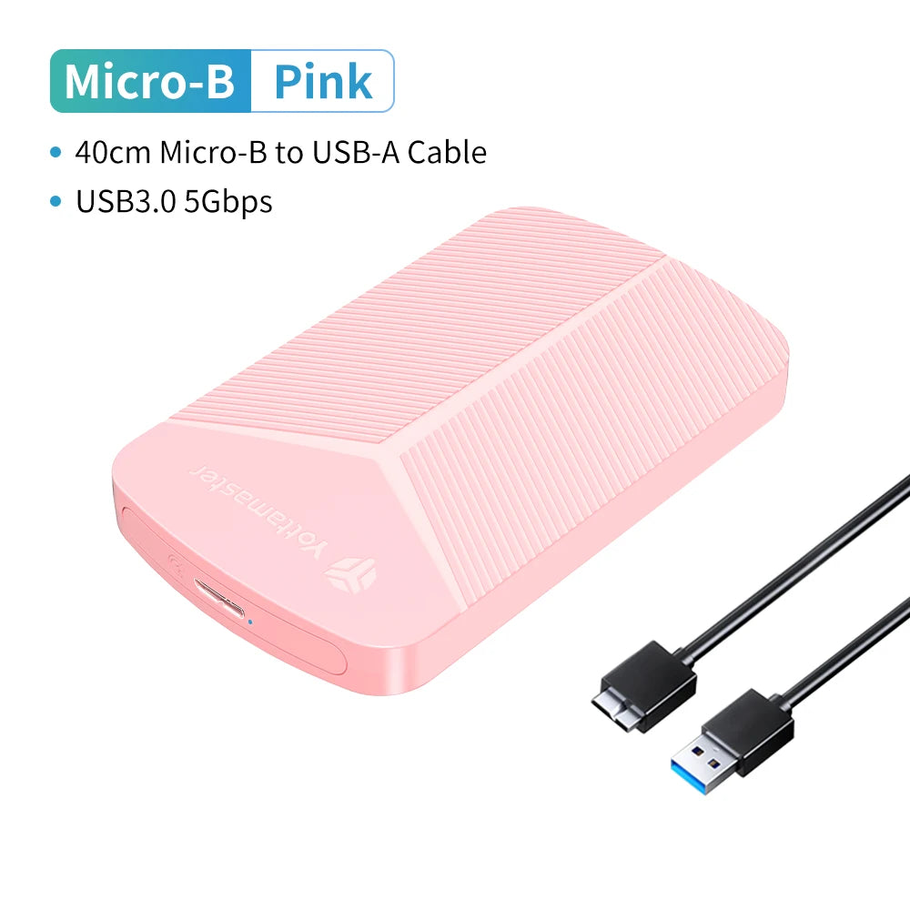 Yottamaster 2.5 Inch HDD Case External SSD Hard Drive Case SATA to USB 3.0 HDD