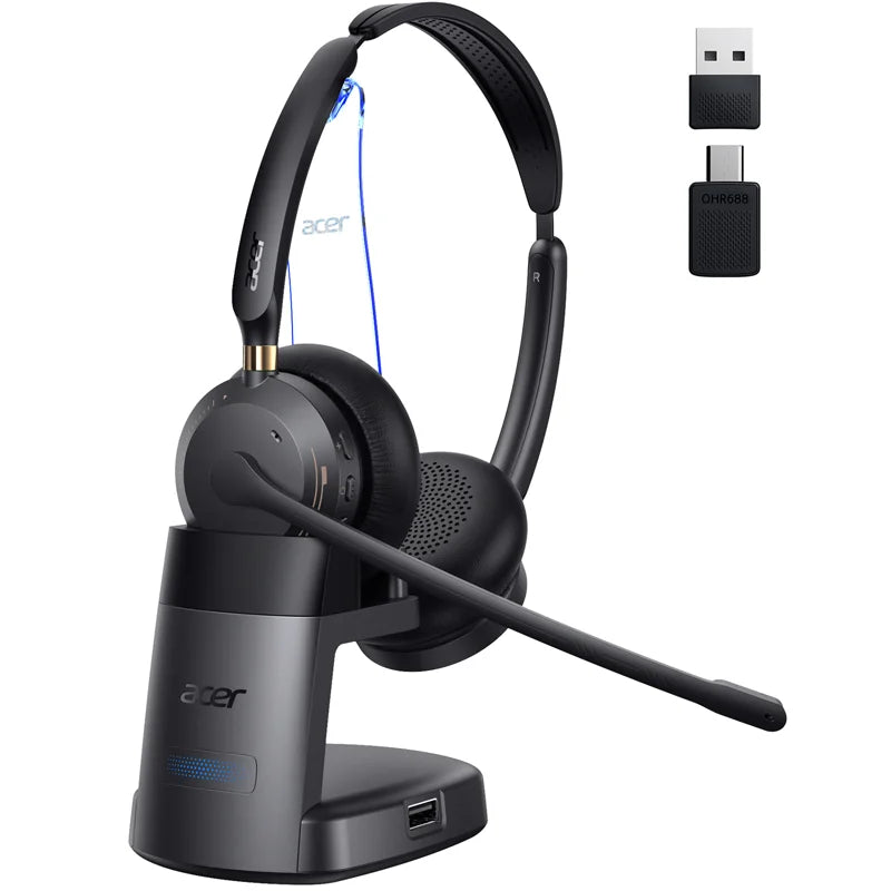 Acer Bluetooth 5.3 & 2.4G Headset for Clear Call ＆ Meeting