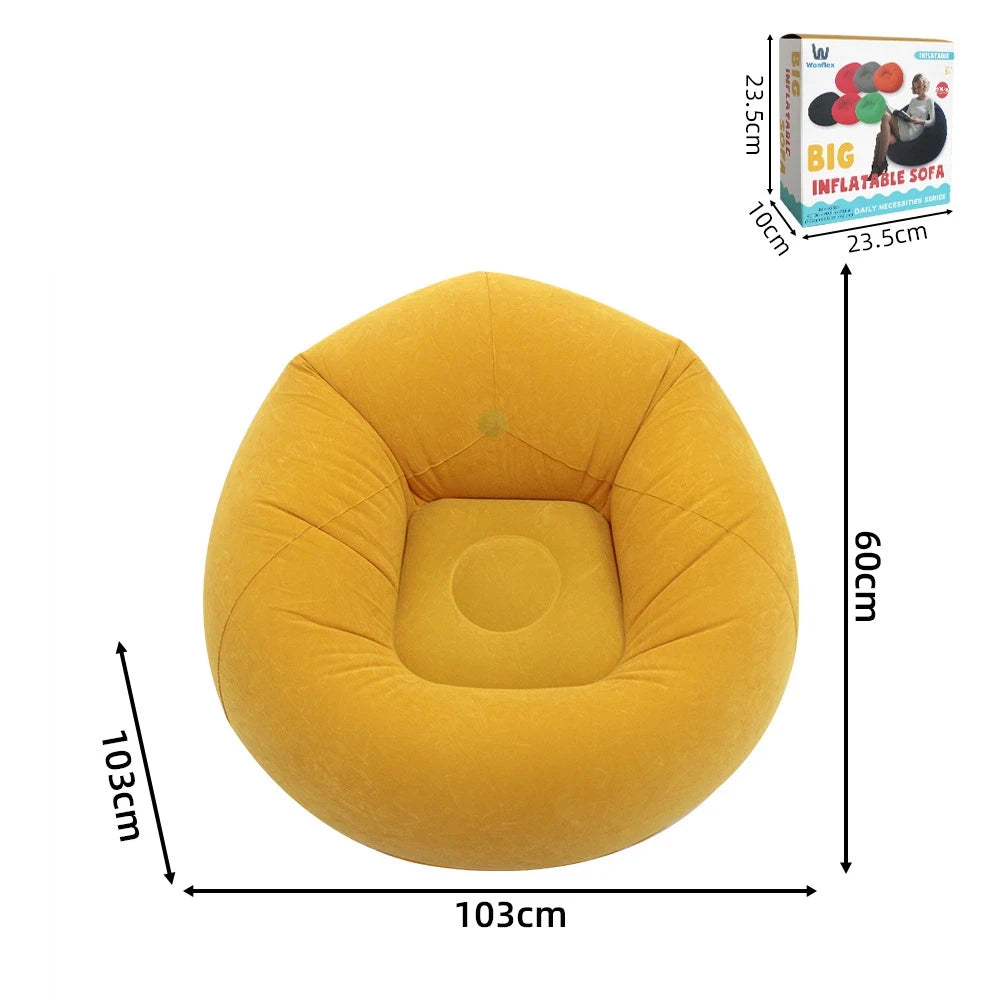 Portable Inflatable Sofa Soft Indoor Bedroom Lounge Bean Bag Chair