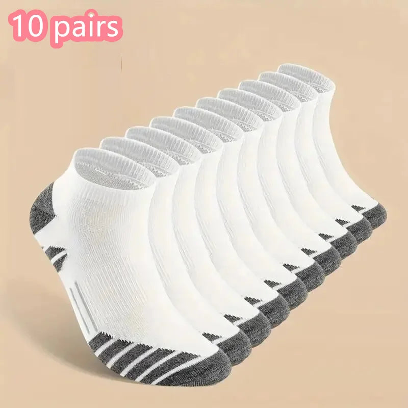 1/10/20 Pairs Ankle Athletic Running Socks Cushioned Cotton Breathable Low Cut Sports Tab Socks For Men And Women