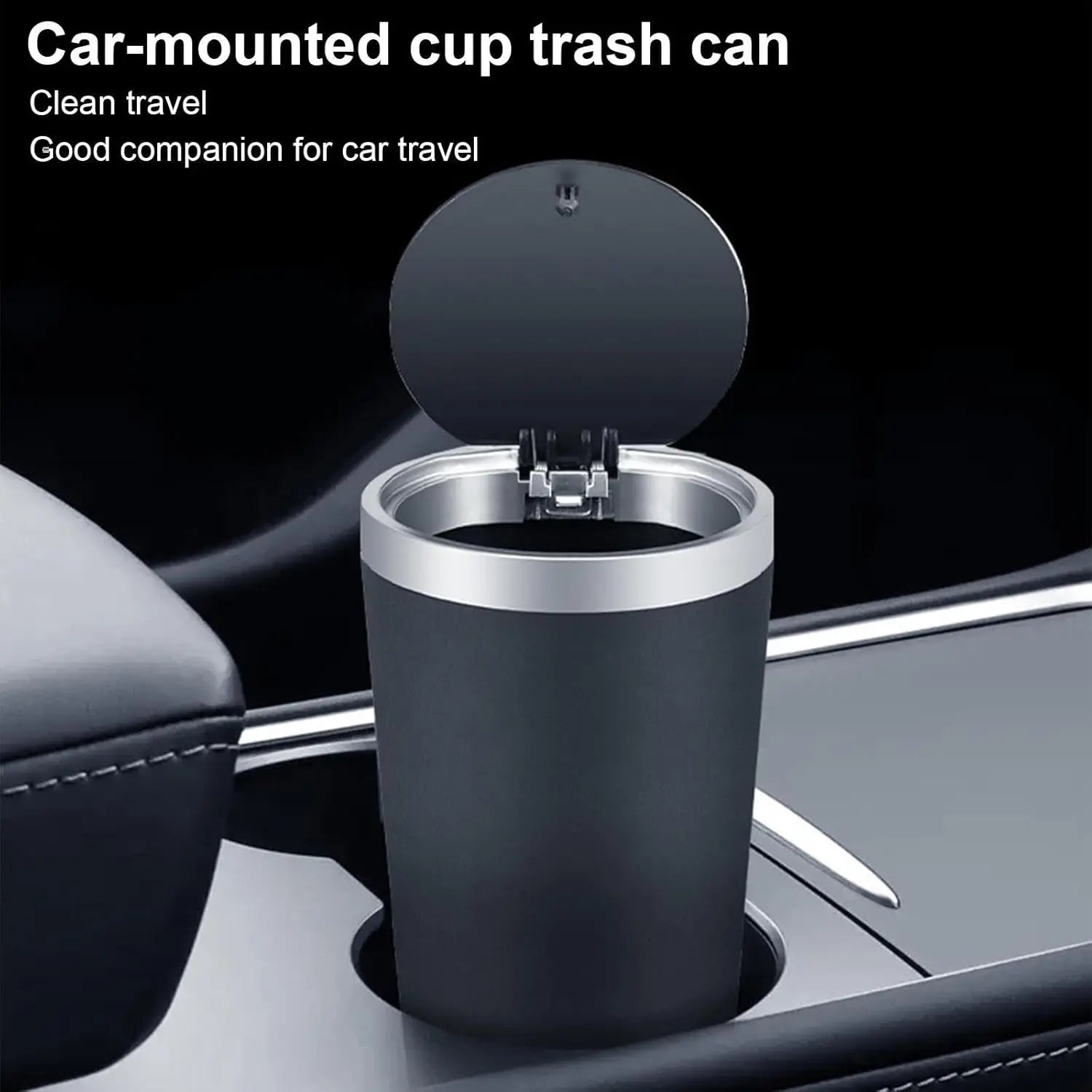 Auto Garbage Bin Ashtray Leak-proof Car Cup Holder Trash Can with Cover Storage Box Bucket Waterproof Acessory