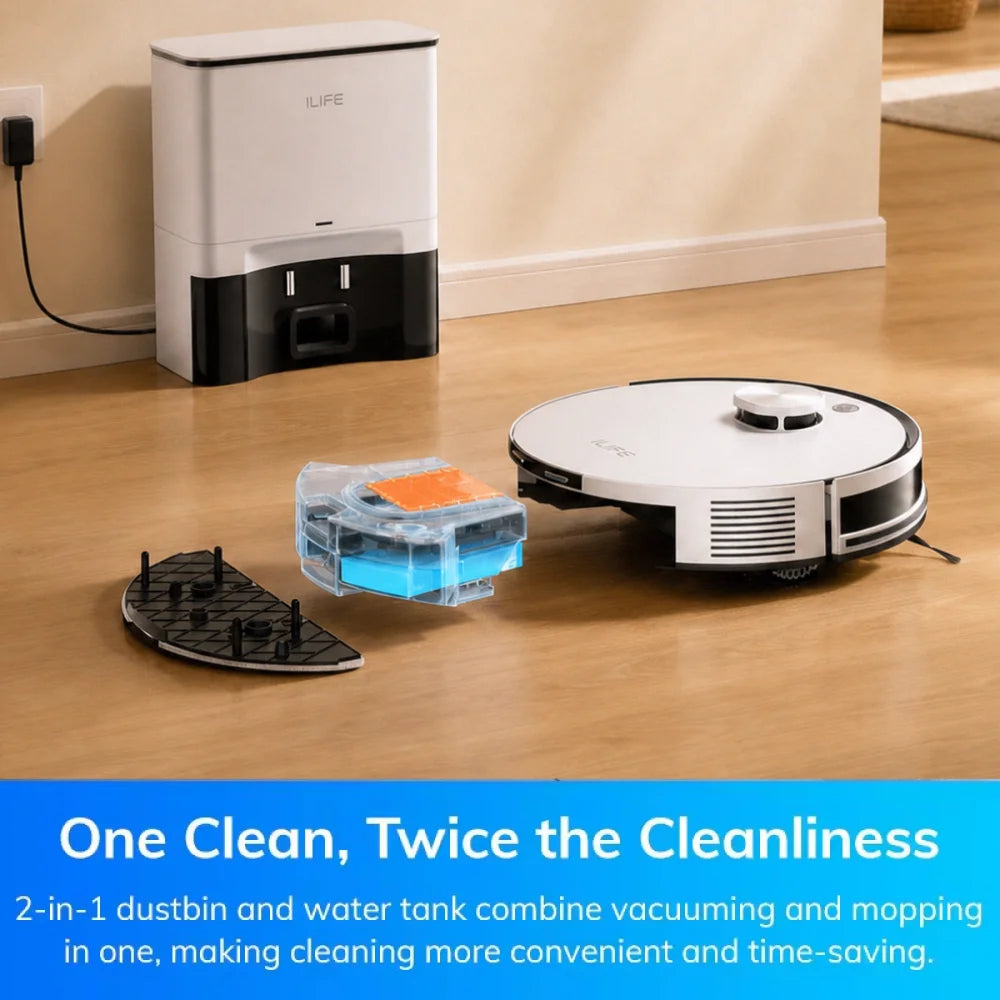 ILIFE A30 Pro Robot Vacuum Cleaner with Automatic Self-Emptying Station, 5000Pa Strong Suction,