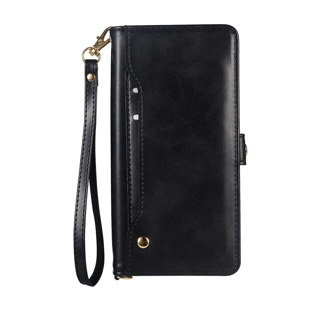 Wallet Multi-card Zipper Kickstand Magnetic Flip Leather Case