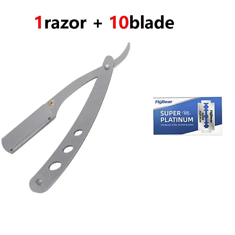 Barber Razor Edge Stainless Steel Shaver Shave With Blade Men Professional Manual Shaver StraightFolding Shaving