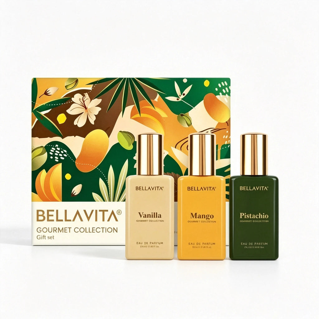 BELL AVITA Gourmet perfume Gift Box 3 Pieces Vanilla Mango Pistachio Lasting Fragrance for Men and Women