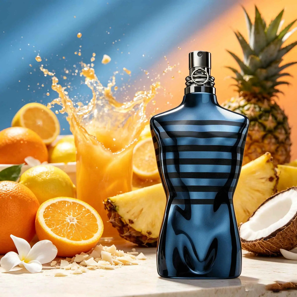 Jean Paul Gaultier Le Male In Blue Men's Perfume ,Softened By Ocean‑Woody Base.