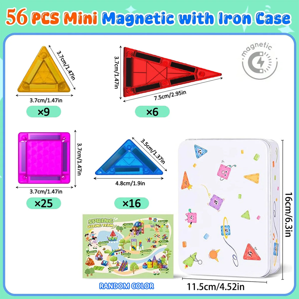 Magnetic Building Blocks DIY Magnets Toys Colorful STEM Stacking Architectural graphic Assembly Learning Educational Gift Toys
