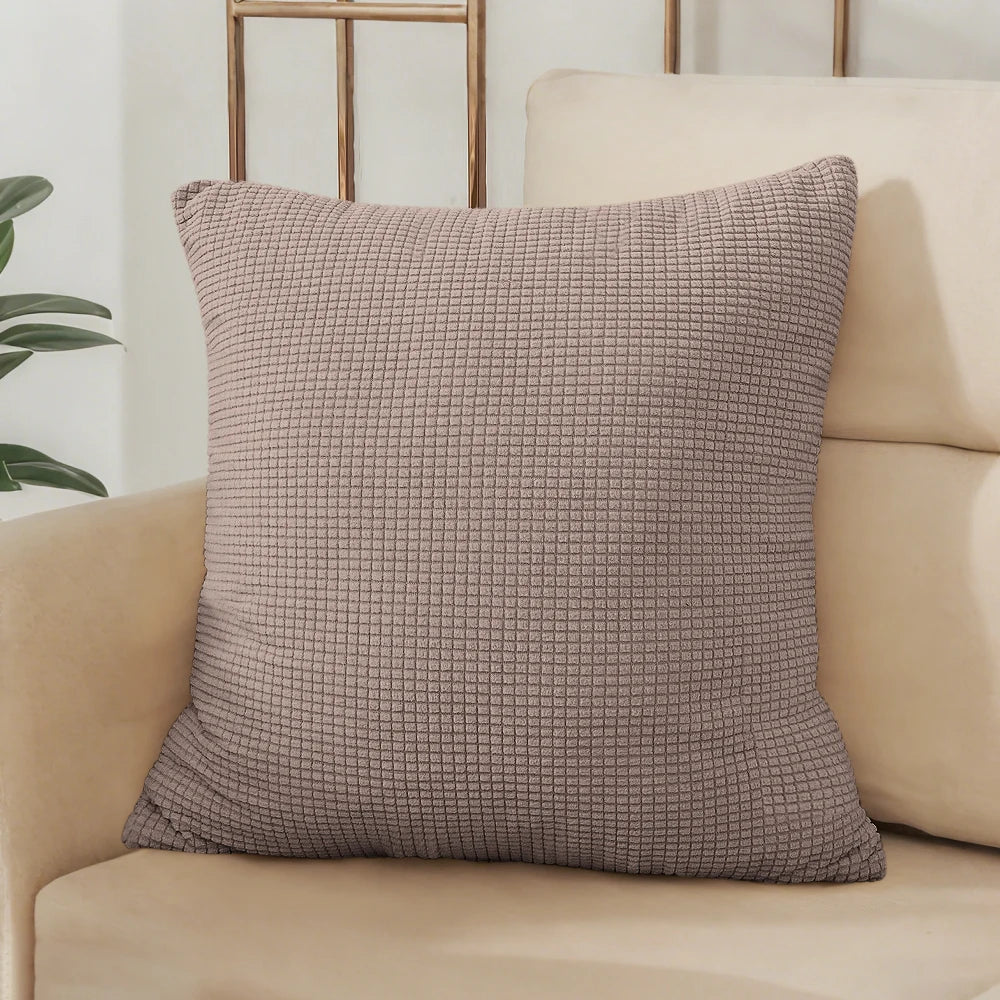 40x40 45x45 50x50 Solid Color Jacquard Pillow Cover for Sofa Office Waist Cushion Cover Home Decorative Pillowcase Decoration