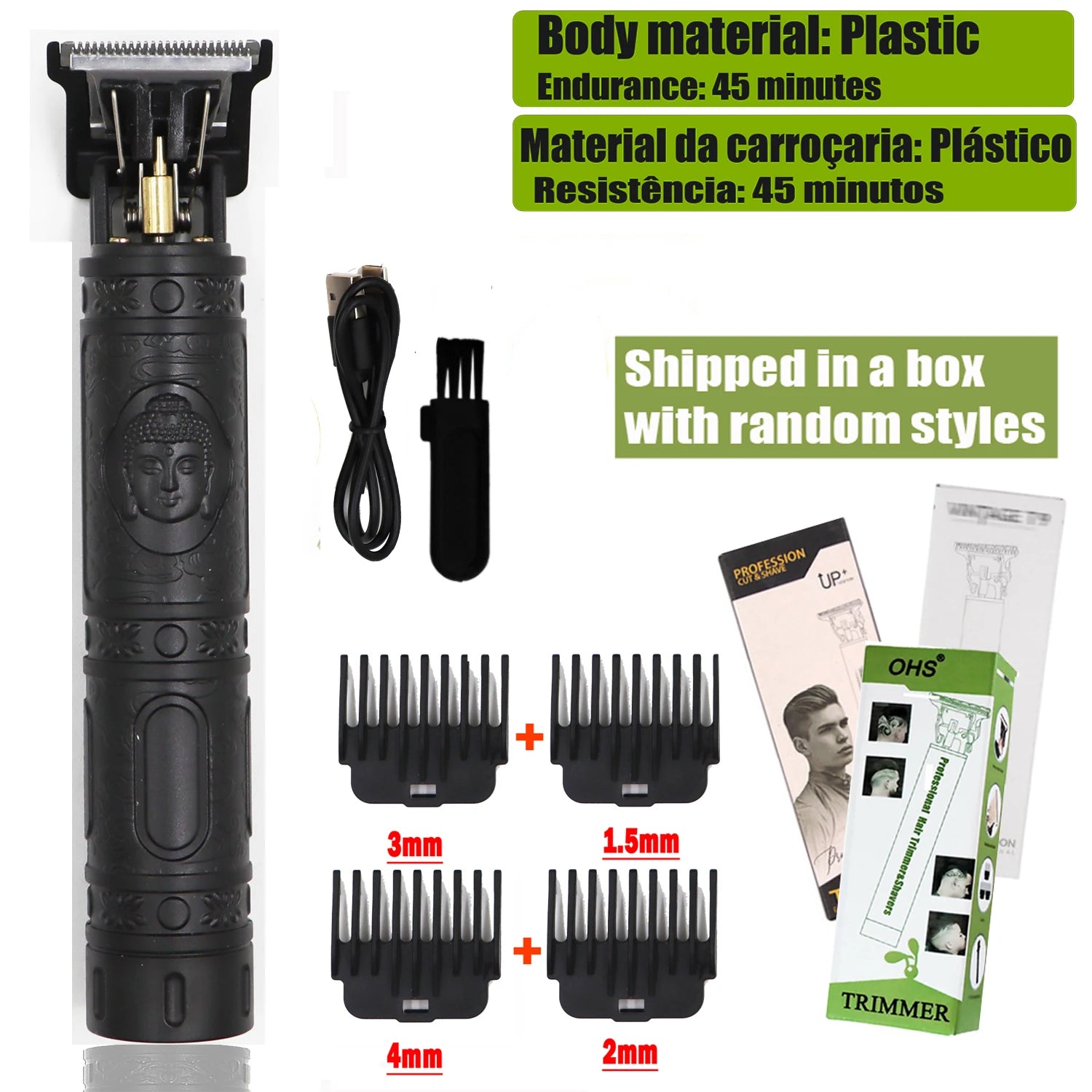 OHS Rechargeable  Vintage T9 Cordless Hair Cutting Machine Electric Shaver For Man Hair Clipper Barber Trimmer Beard Razors