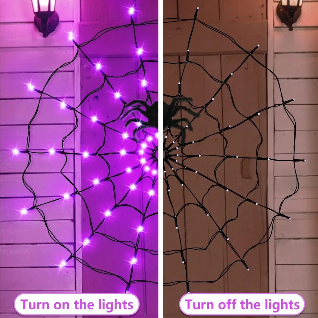 Halloween LED String Light Spider Web Ghost Festival