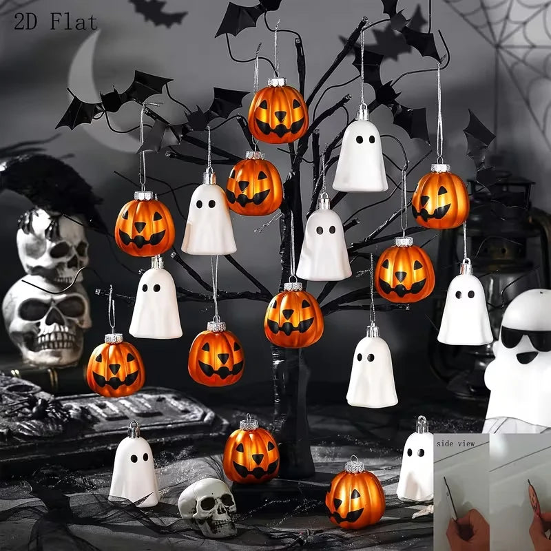 20-80pcs Halloween White Ghost Pumpkin Ball Hand