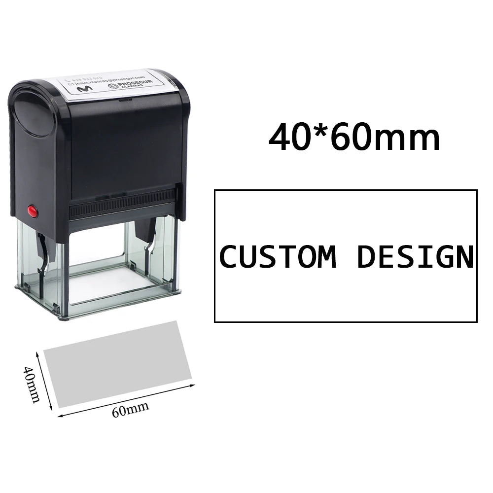 Customize LOGO Self-Inking Stamp Rubber Kit Self Ink Dial Seal Business Number Monogram Printing Stamp Multiple Ink Color Option