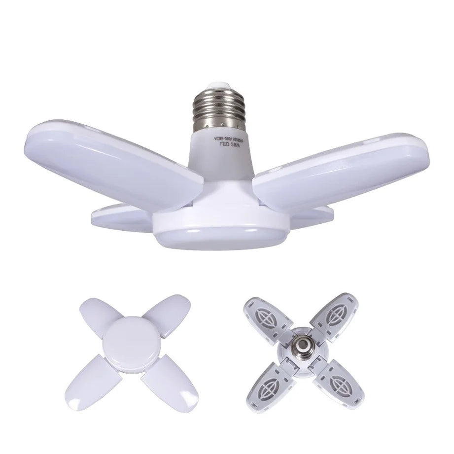 E27 AC220V LED 28W Bulb Fan Blade Timing Lamp Foldable Led Light Bulb Lampada Night Lights For Home Ceiling Light Lighting
