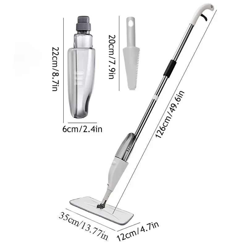 Spray Mop Rotating with Refillable Bottle Washable Microfiber Pad Wet Mops