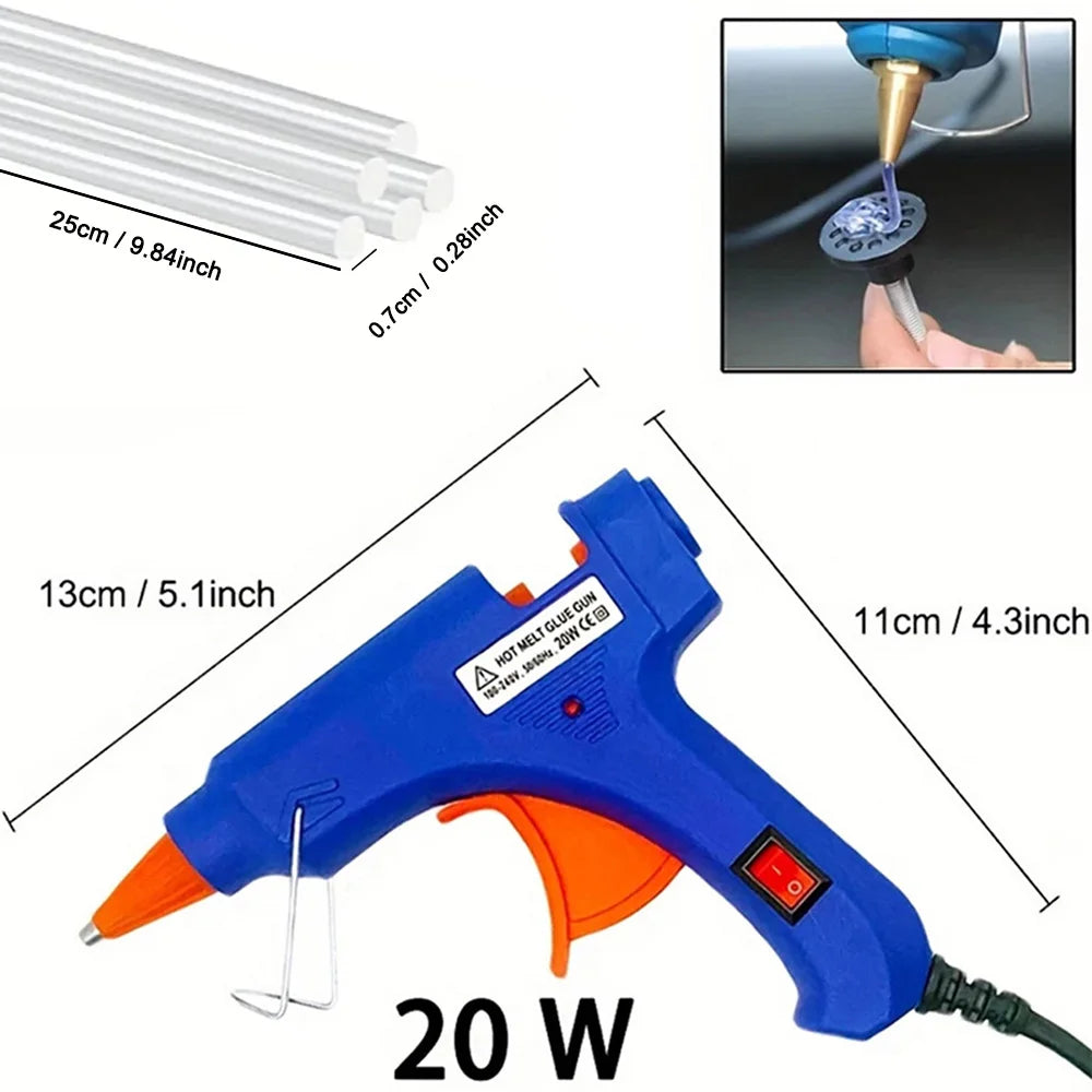 Hot Melt Glue Gun DIY Household, Mini Hot Glue Gun, 20W Electric Repair Tools Use 7mm Glue Stick, For Home Repairs