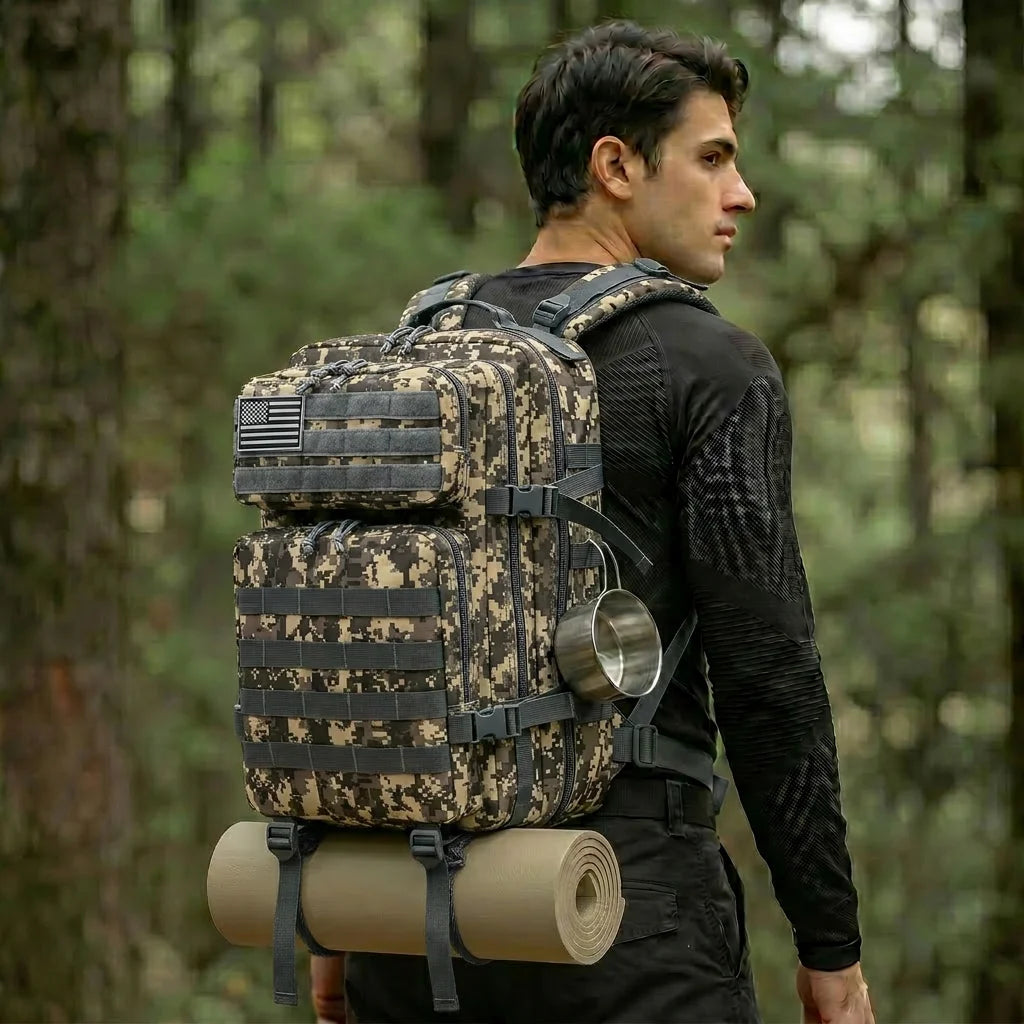 45L Tactical Travel Backpack Molle Storage Bag Large Capacity