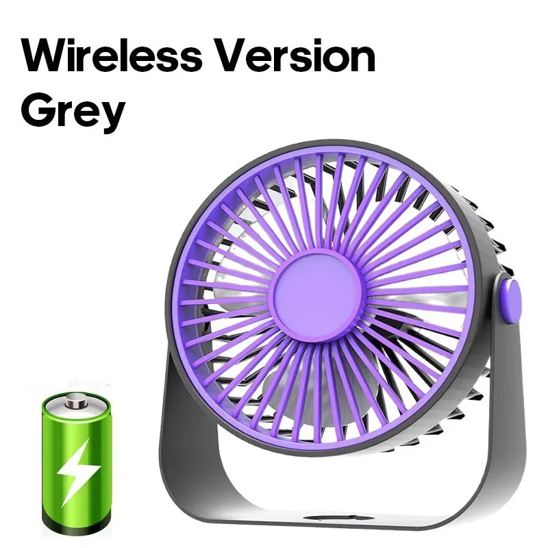 4000mAh Electric Fan Portable Cordless Air Circulator Desktop Wall Mount Ceiling Fan Air Cooler Home Silent Ventilation Fan