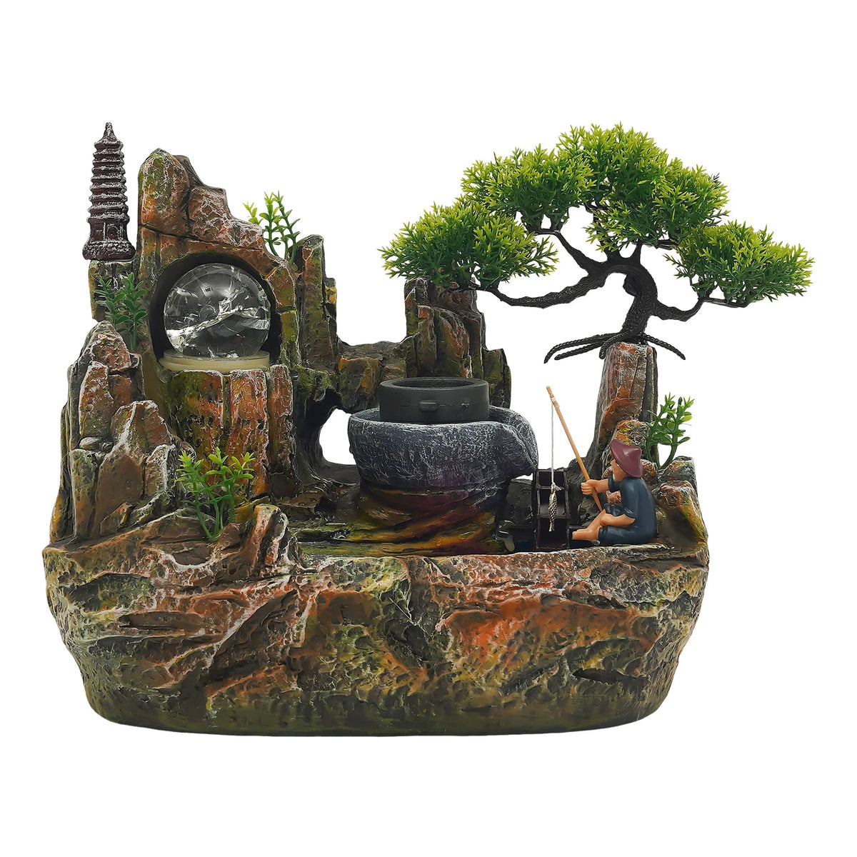 Tabletop Water Fountain, Resin with Painting Process