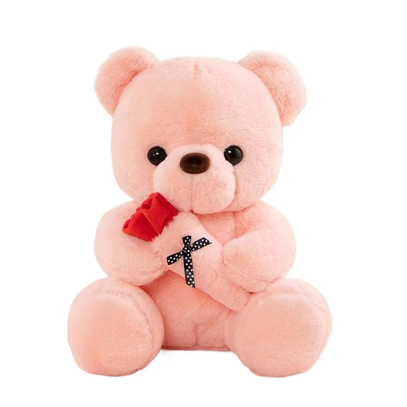 Wedding Rose Bear Plush Toy Cute Stuffed Animal Gift