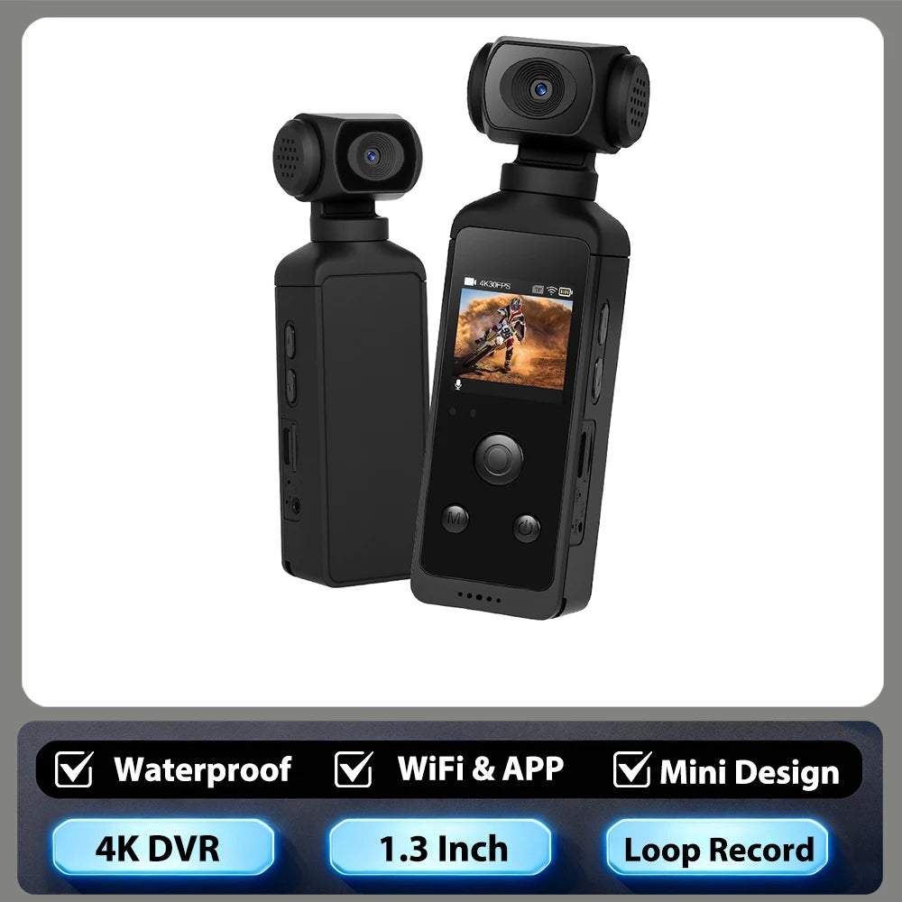 1.3" 4K HD Mini Handheld Camera Night Vision WiFi Digital Portable