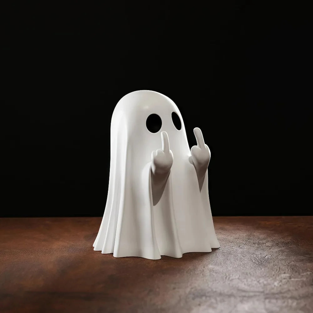 1-5Pcs Cute Middle Finger Ghost Statue, Halloween Ghost Festival