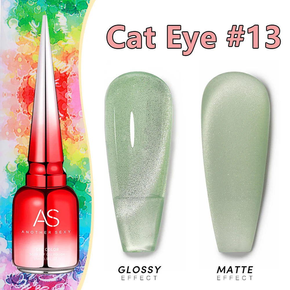 AS 15ml Cat Magnetic Gel Nail Polish Cat Eye Glitter