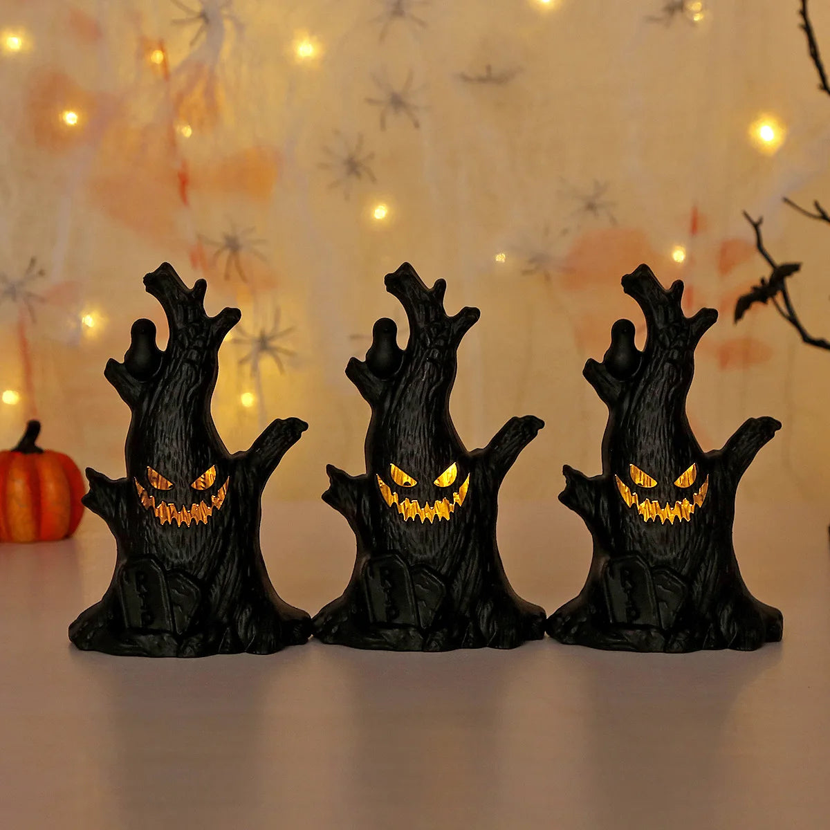Light Up Halloween Tree Decoration Creepy Tree Figurine