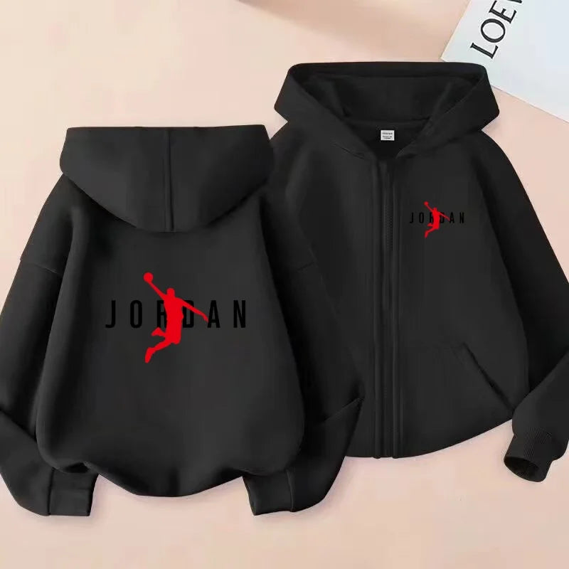 kids Autumn Winter Sweatshirt Basketball Charming Clothing Zipper Style Hoodie Girl Boy
