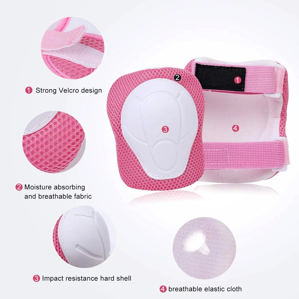 6PCS/Set Kids Knee Pads Elbow Pads Wrist Guard Protective