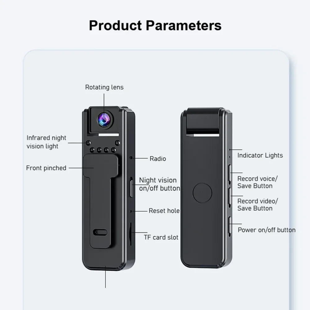 A8 HD 1080P Mini Camera Portable Small Digital Video IP Camera Recorder Police Cam Infrared Night Vision Miniature Camcorder