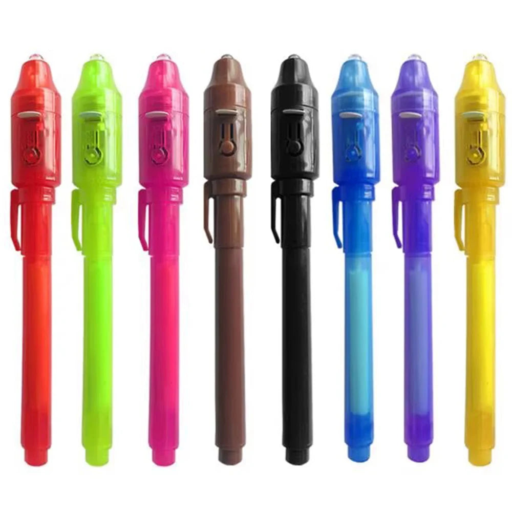 4-12pcs Invisible Ink Pen Spy Pen with UV Light Magic Marker