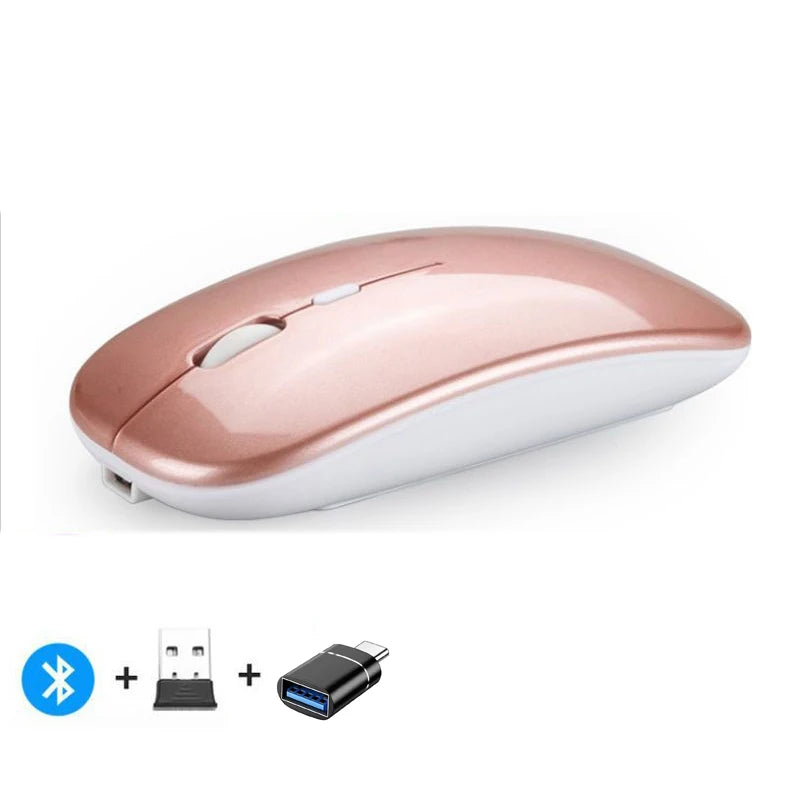 Rechargeable Wireless Mouse Bluetooth-compatible 2.4GHz
