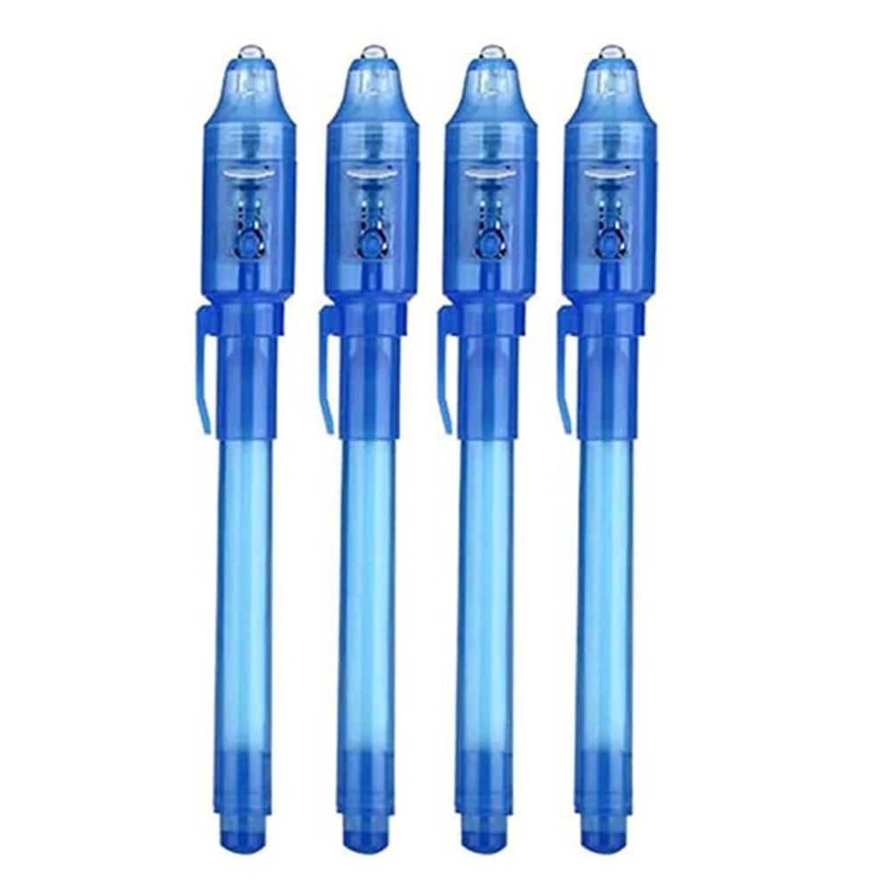 4-12pcs Invisible Ink Pen Spy Pen with UV Light Magic Marker