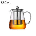 Heat-Resistant Borosilicate Glass Teapot with Removable Stainless Steel Infuser – Clear Tea Kettle for Kung Fu Tea Brewing Set