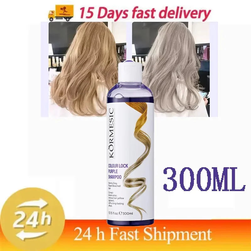 300Ml Color Fixing Purple Shampoo Lock Color Cover Gray Hair