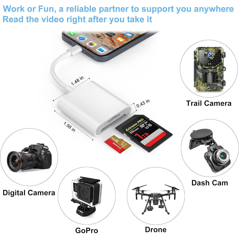 2 in 1 OTG Type C Card Reader USB Flash Drive SD TF Cardreader