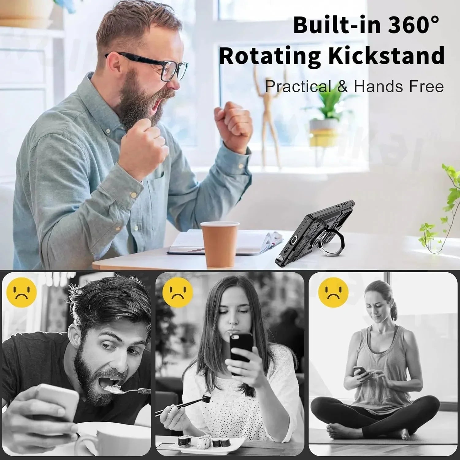 Case For Samsung Galaxy S26 Ultra S25 Plus S24 A56 A36 A55 Card Holder Rotated Ring Kickstand Layer Heavy Shockproof Wallet Case