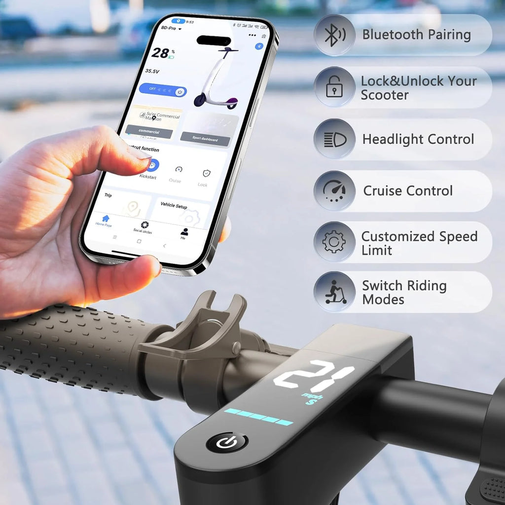 10‘’ Electric Scooter for Adults,500W Powerful Motor,22 Miles Long Range,